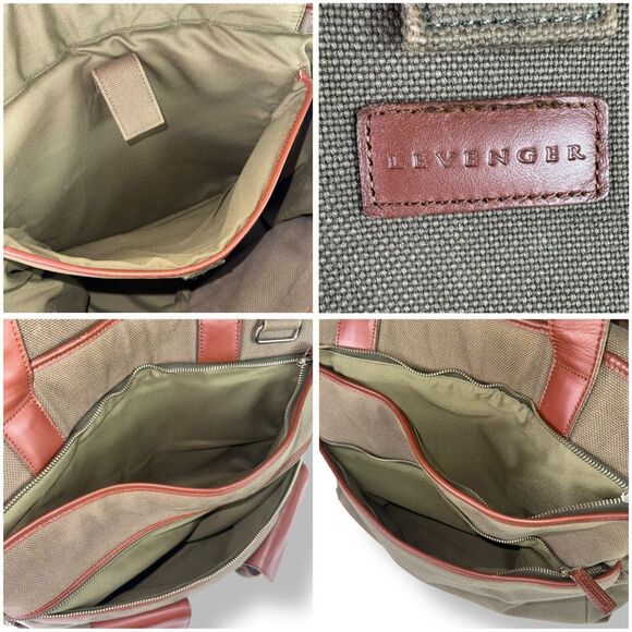 Levenger Vintage 90s Adventurer Brief Heavy Duty Canvas Leather Travel Bag 20” - Picture 12 of 16